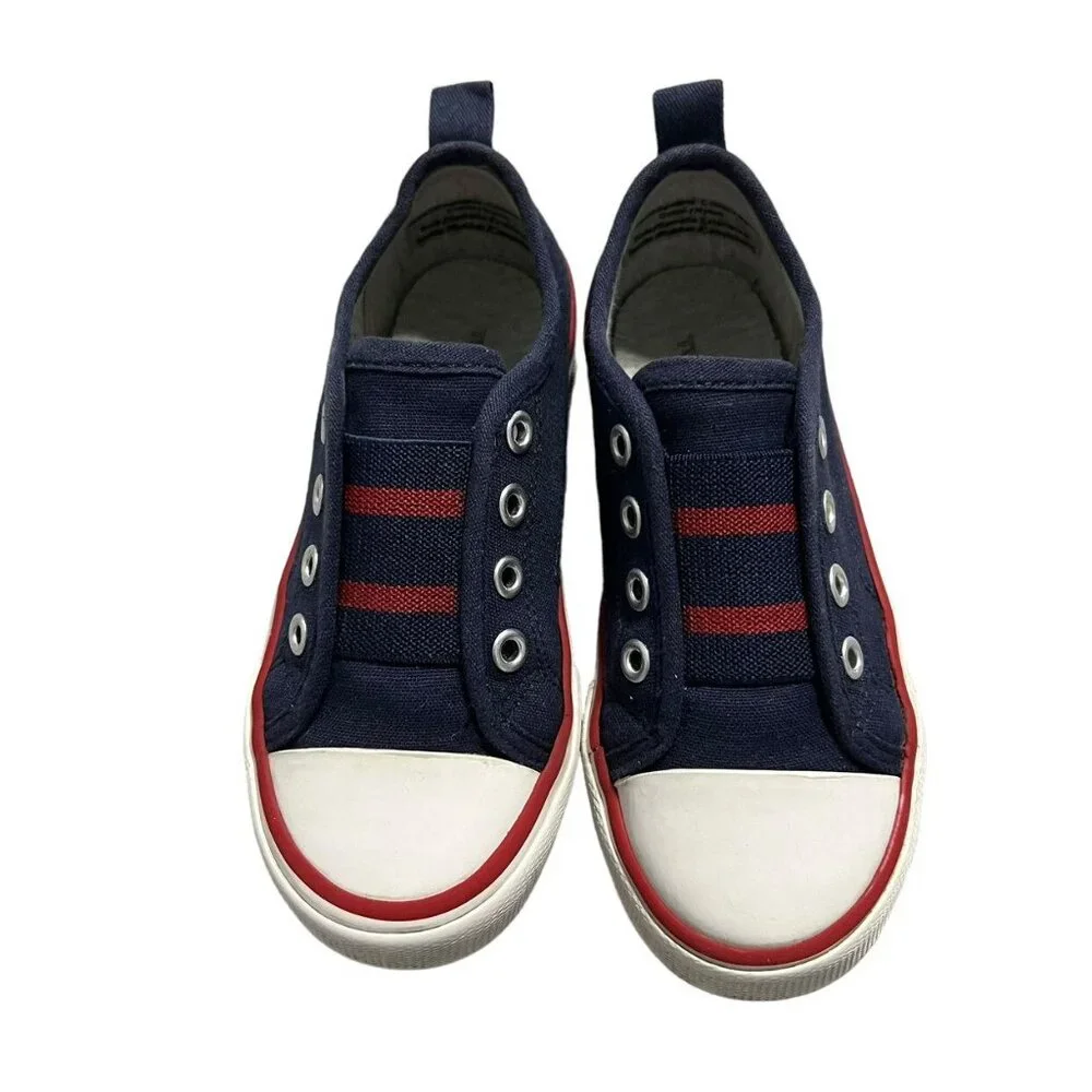 Tucker + Tate Sz 10 Navy Blue & Red Slip-On Sneakers